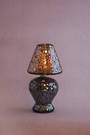Mosaic Lamp shade tea light holder, silver/Black